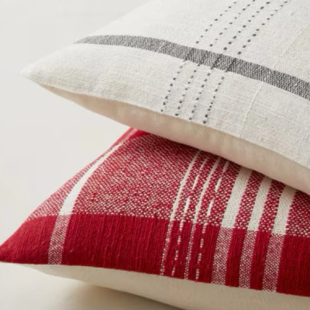 west elm | woven origin plaid pillow cover